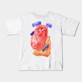 Spooky Watercolor Ghost! Oh no! Kids T-Shirt